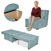 Fotel rozkładany funkcja spania KIMO pojemnik pościel Family Meble miętowy