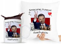 Zestaw Poduszka + Kubek Prezent Andrzej Duda Pis Z Nadrukiem Ze Zdjęciem