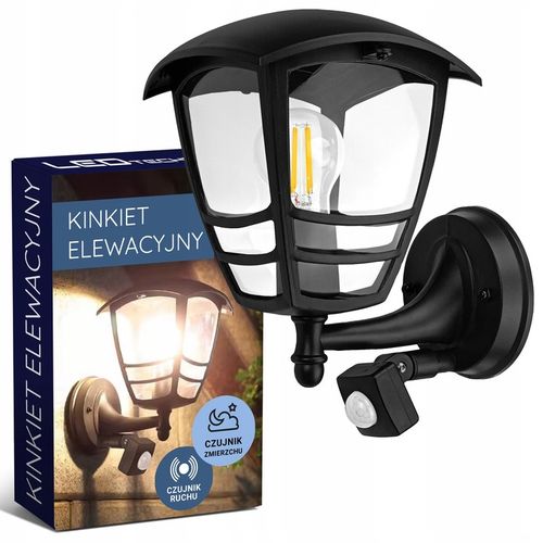 Lampa elewacyjna ogrodowa kinkiet zewnętrzny CZUJNIK RUCHU ZMIERZCHU na Arena.pl
