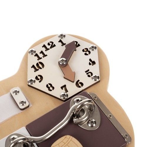 Tablica Manipulacyjna Sensoryczna 14w1 Edukacyjna Drewniana Miś dla Dzieci na Arena.pl