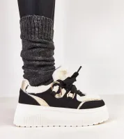 Czarne sneakersy ocieplane na platformie Deena 36
