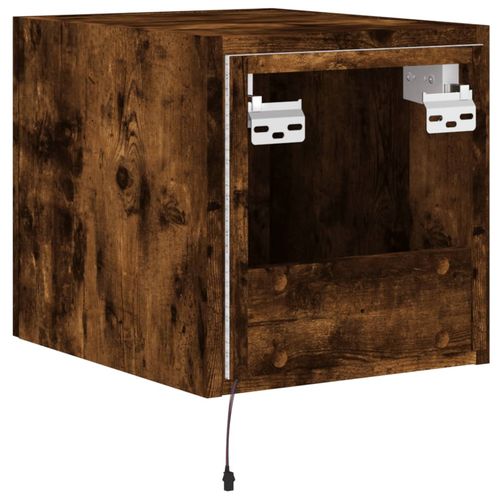 Ścienna szafka TV z LED, przydymiony dąb, 30,5x35x30 cm na Arena.pl