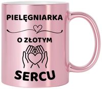 Kubek różowy z dedykacją wyjątkowy prezent dla PIELĘGNIARKI