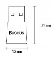 BASEUS MINI ADAPTER USB ODBIORNIK NADAJNIK BLUETOOTH 5.3 OBSŁUGA 5 URZĄDZEŃ