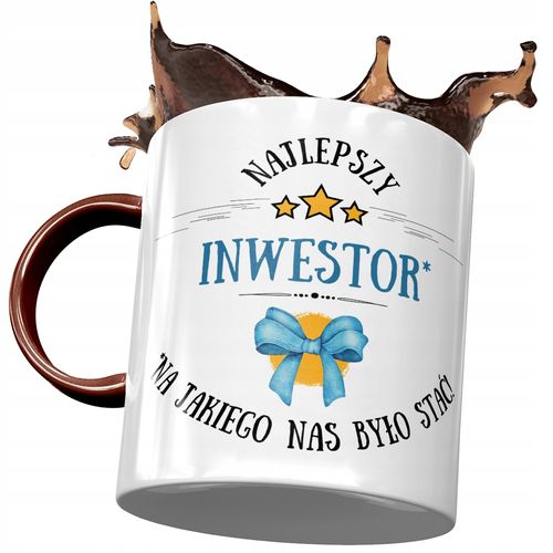 Kubek Bordowy Dla Inwestora Najlepszy Inwestor Z Nadrukiem Ze Zdjęciem na Arena.pl
