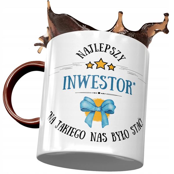 Kubek Bordowy Dla Inwestora Najlepszy Inwestor Z Nadrukiem Ze Zdjęciem zdjęcie 1