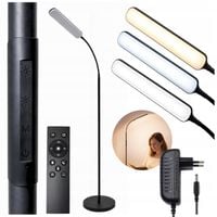 LAMPA LED STOJĄCA PODŁOGOWA DO CZYTANIA SALONU 12W REGULOWANA CZARNA 183 cm