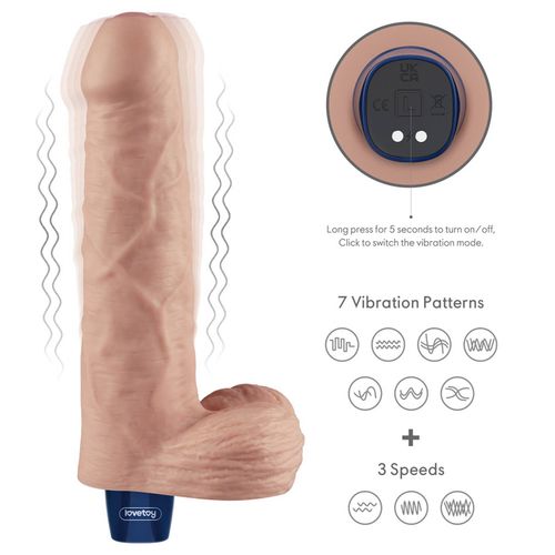 9" real softee rechargeable tpe vibrating dildo(flesh) na Arena.pl