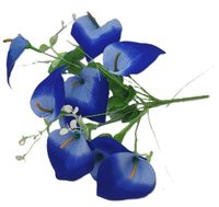 bukiet kwiaty kalie  10 kwiatów  niebieskie 40 cm