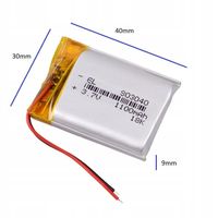 Bateria Akumulator Li-Poly 1100mAh 3.7V 903040
