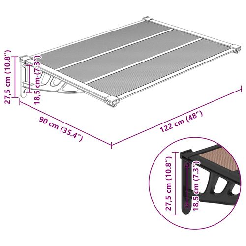 Daszek nad drzwi, czarny, 122x90 cm, poliwęglan na Arena.pl