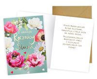 karnet rocznica ślubu kwiaty v-136
