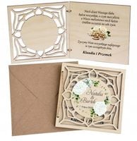 Drewniana Kartka ślubna prezent na ślub wesele