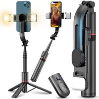 SELFIE STICK STATYW KIJEK DO TELEFONU + PILOT 2X LAMPA LED BLUETOOTH TRIPOD