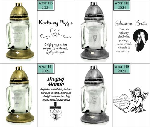 ZNICZ szklany GRAWER KAPLICZKA personalizowany TWÓJ NAPIS dla babci dziadka na Arena.pl
