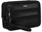 Saszetka skórzana Rovicky ze skóry naturalnej do ręki torebka z paskiem