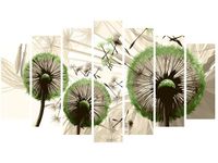 80CM 140CM OBRAZ 7 ELEM DMUCHAWCE ZIELENI ŚCIENNY