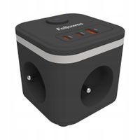Kostka zasilająca Power Cube Typ E Fellowes - czarny