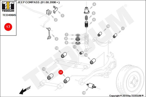 JEEP COMPASS TULEJA DRĄŻKA TYLNEGO 06- na Arena.pl