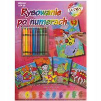 Kolorowanka obrazek rysowanie po numerach kredki