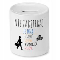 Skarbonka Dla Szefa Szefowa Nie Zadzieraj Prezent Z Nadrukiem Ze Zdjęciem