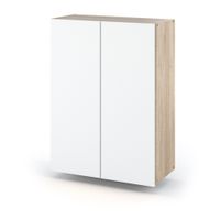 Szafka Łazienkowa Wisząca Nad Umywalkę 60cm Głęboka Dąb Sonoma Biały Mat