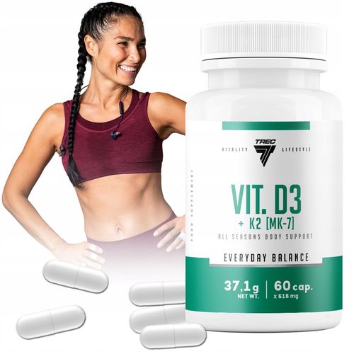 TREC Vit.D3 + K2 Mk-7 60caps K2MK7 WITAMINA K2 MK na Arena.pl
