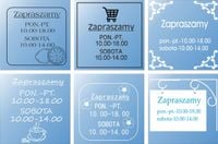 GODZINY OTWARCIA naklejka na okno szybę sklep czyn