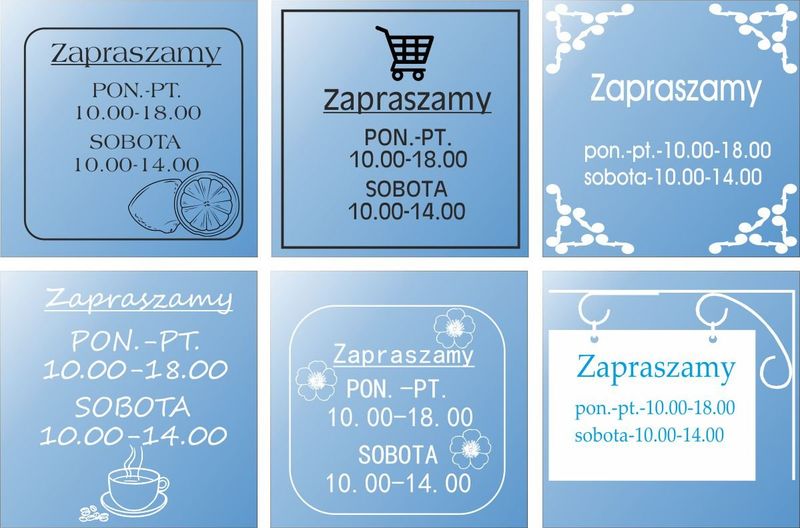 GODZINY OTWARCIA naklejka na okno szybę sklep czyn zdjęcie 1