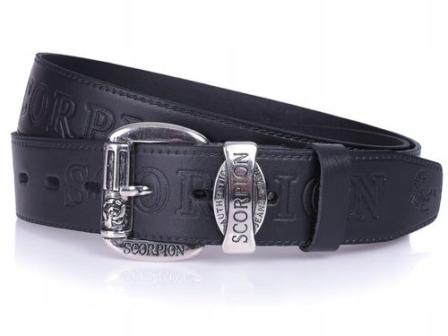 Pasek skórzany SCORPION czarny męski SKÓRA na Arena.pl