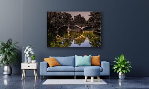 OBRAZ NA PŁÓTNIE 068 Most w lesie 40x30cm na Arena.pl