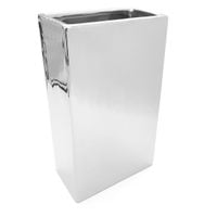 WAZON CERAMICZNY NA KWIATY SREBRNY WYSOKI DUŻY FLAKON CERAMICZNY 35cm