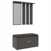 Zestaw Do Przedpokoju Szafka na buty Lustro Wieszak Półka Opal Antracyt