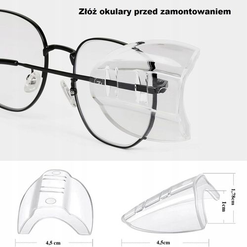 Osłony Boczne Nakładki Do Okularów Ochronnych Przezroczyste Miękkie 6 na Arena.pl