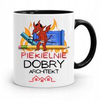 Kubek Czarny Architekta Piekielnie Dobry Architekt Z Nadrukiem Ze Zdjęciem