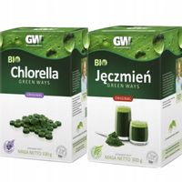 MŁODY JĘCZMIEŃ bio SOK w proszku 300 g + Chlorella tabletki 330 g -1320 szt