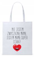 Dla Mamy Mamusi Prezent Torba Eco Biała Shopper Z Nadrukiem Ze Zdjęciem