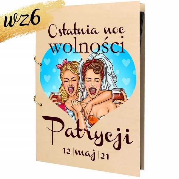 ALBUM WIECZÓR PANIEŃSKI z NADRUKIEM PREZENT DLA PANNY MŁODEJ IMIĘ Y3 zdjęcie 13