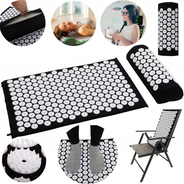 MATA DO AKUPRESURY CZARNA + PODUSZKA zdjęcie 1