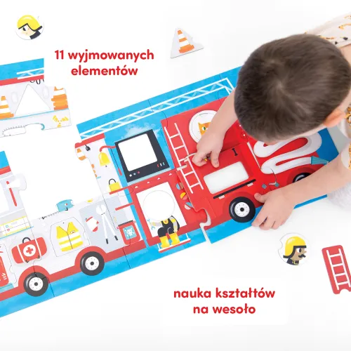 CzuCzu. Puzzle z dziurką 23 elementy. Wóz strażacki na Arena.pl