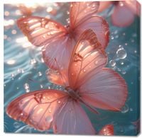 Obraz 100x100cm Świetliste Motyle