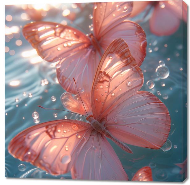 Obraz 100x100cm Świetliste Motyle zdjęcie 1