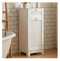 Kosz na pranie biały szafka łazienkowa z szufladą 90 cm