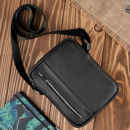 saszetka męska skórzana na ramię listonoszka męska czarna abruzzo abr-04 na Arena.pl