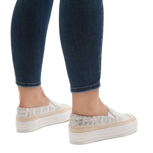 Białe trampki espadryle na platformie r.39 na Arena.pl