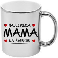 KUBEK SREBRNY PREMIUM Z NADRUKIEM DLA MAMY PREZENT DZIEŃ MATKI