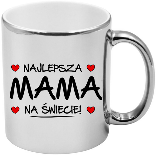 KUBEK SREBRNY PREMIUM Z NADRUKIEM DLA MAMY PREZENT DZIEŃ MATKI na Arena.pl