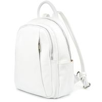 Granatowy Włoski Plecak Skórzany A4 damski dużo kieszeni C79