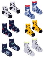 Skarpety bawełniane półfrotte chłopięce z ABS kolorowe 6PAK 20-22