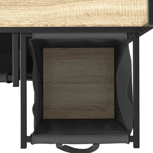 Kosz na pranie 2 przegrody z półką, dąb sonoma na Arena.pl